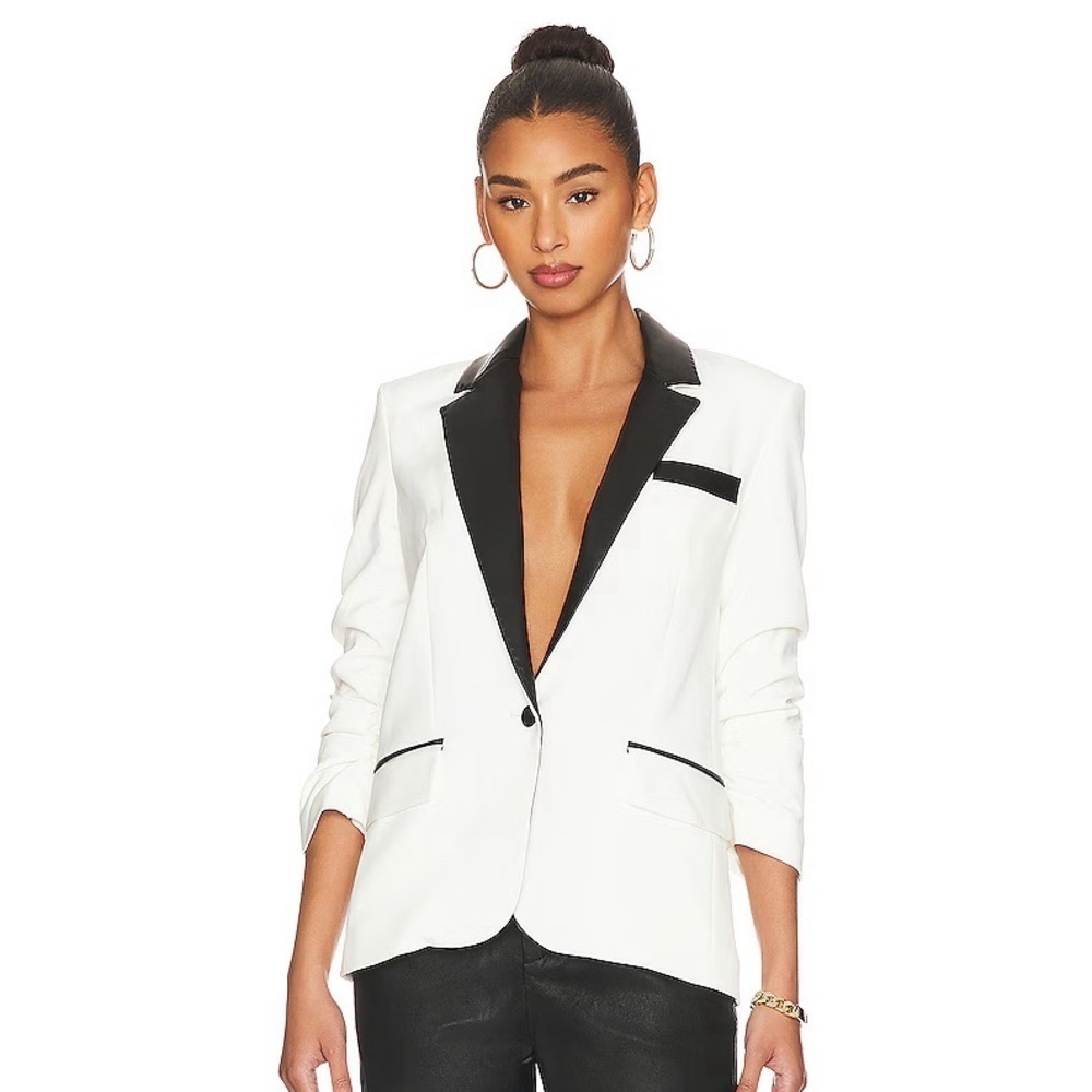 Generation Love Lexi Combo Blazer in Cream & Black Size M